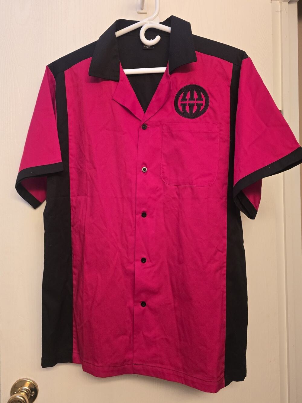 Hilton Cruiser Bowling Shirt HP2243 Men's S Red Black Rockabilly Button Down SS